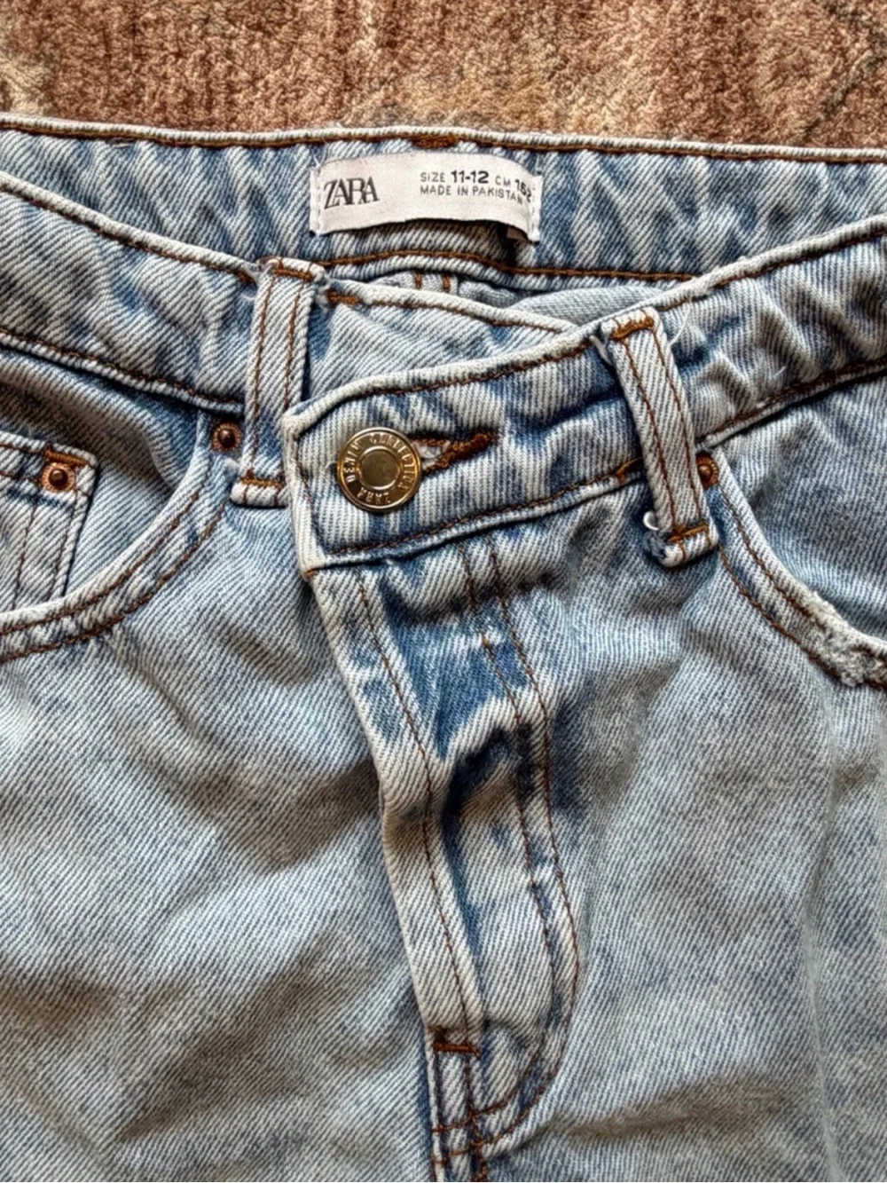 Zara Light Blue Distressed Relaxed Jeans